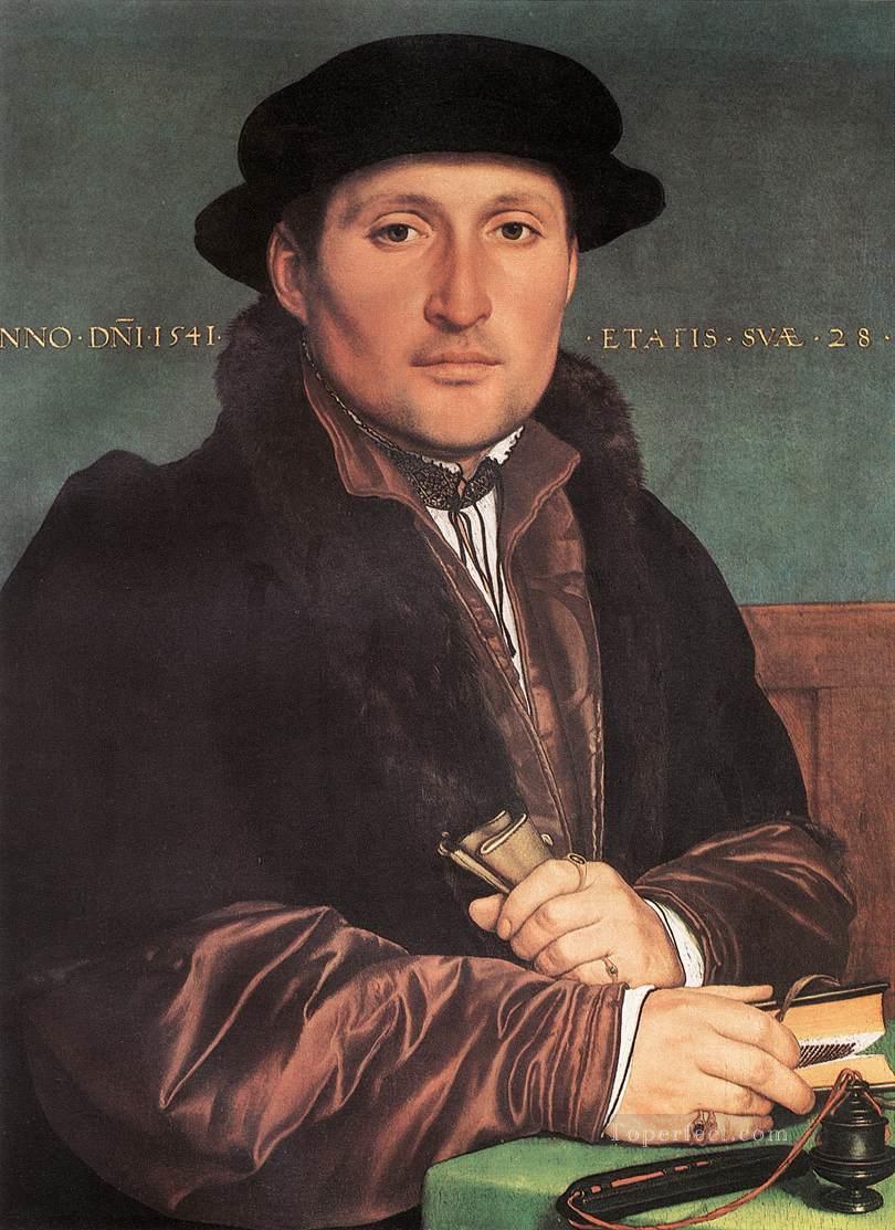 Unknown Young Man at his Office Desk Renaissance Hans Holbein the Younger Oil Paintings